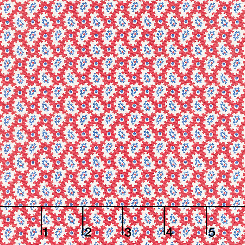 Aunt Grace Simply Charming - Little Paisley Red Yardage
