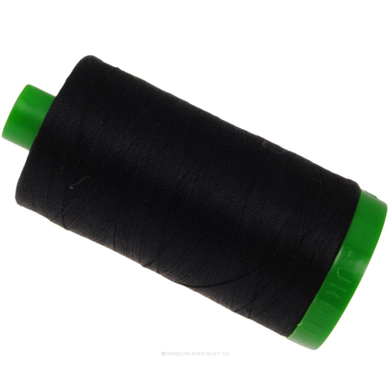 Aurifil 40 WT Cotton Mako Large Spool Thread Black