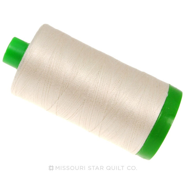 Aurifil 40 WT Cotton Mako Large Spool Thread Silver White