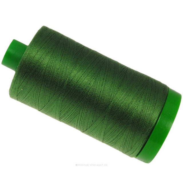 Aurifil 40 WT Cotton Mako Large Spool Thread Very Dark Grass Green