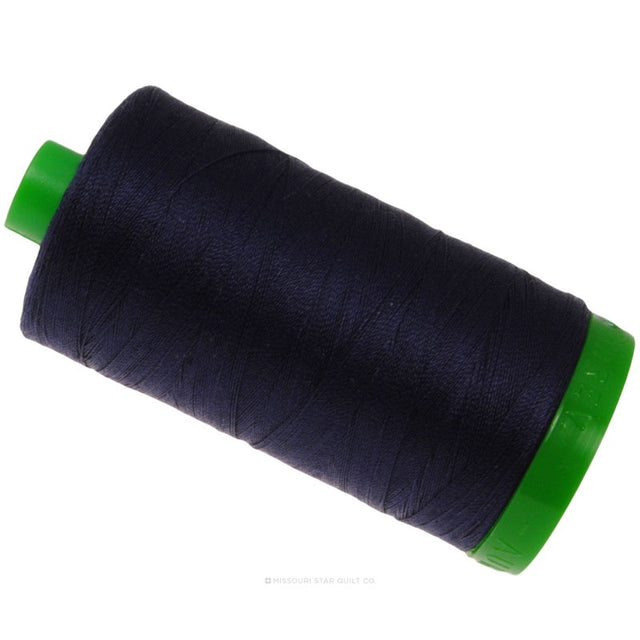 Aurifil 40 WT Cotton Mako Large Spool Thread Very Dark Navy