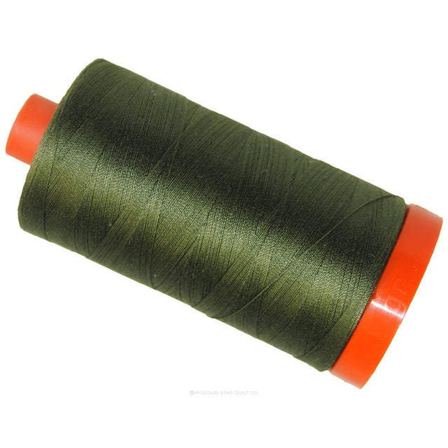 Aurifil 50 WT Cotton Mako Large Spool Thread Army Green
