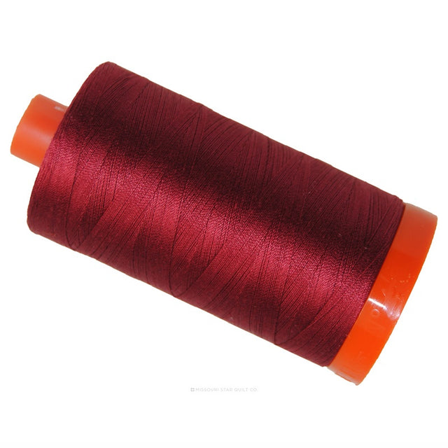 Aurifil 50 WT Cotton Mako Large Spool Thread Burgundy