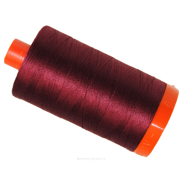 Aurifil 50 WT Cotton Mako Large Spool Thread Dark Carmine Red