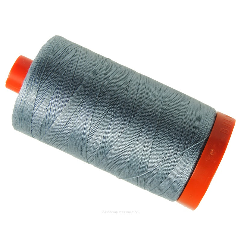 Aurifil 50 WT Cotton Mako Large Spool Thread Light Blue Grey