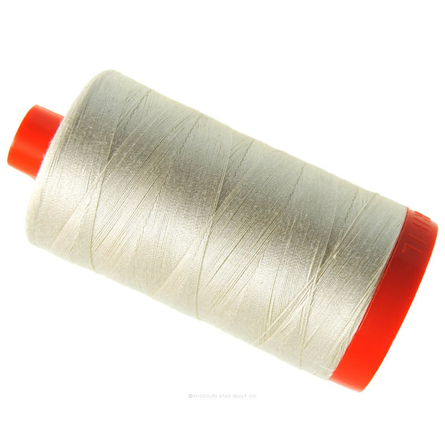 Aurifil 50 WT Cotton Mako Large Spool Thread Silver White