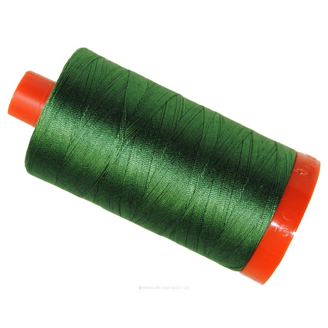 Aurifil 50 WT Cotton Mako Large Spool Thread Very Dark Grass Green
