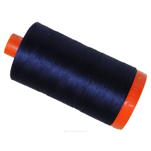 Aurifil 50 WT Cotton Mako Large Spool Thread Very Dark Navy