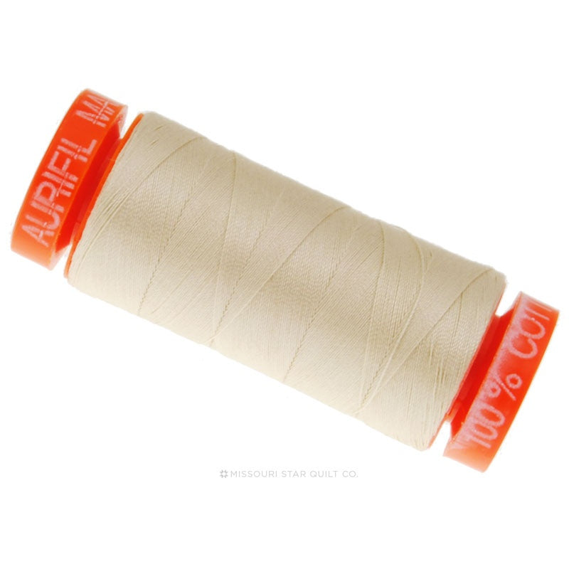 Aurifil 50 WT Cotton Mako Spool Thread Light Beige