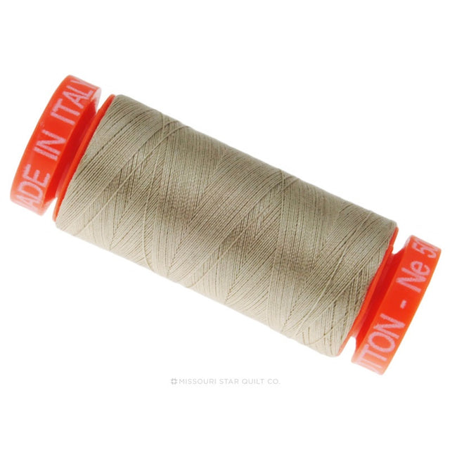 Aurifil 50 WT Cotton Mako Spool Thread Rope Beige