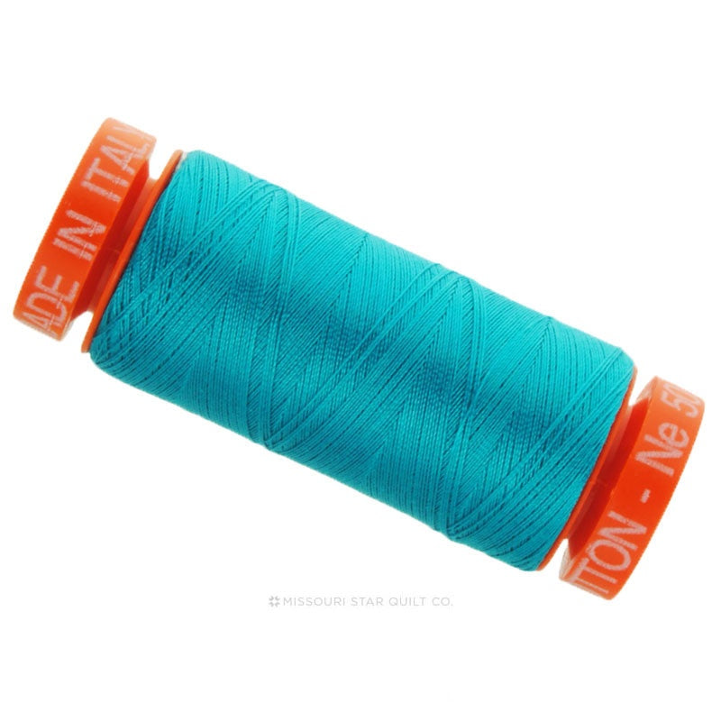 Aurifil 50 WT Cotton Mako Spool Thread Turquoise
