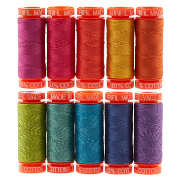 AURIfil Tula Pink Dragon's Breath 50WT Cotton Thread Collection - 10 Small Spool Pack Primary Image