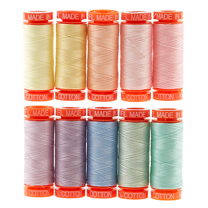 AURIfil Tula Pink Unicorn Poop 50WT Cotton Thread Collection - 10 Small Spool Pack Primary Image