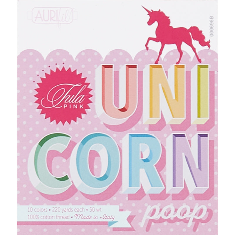 AURIfil Tula Pink Unicorn Poop 50WT Cotton Thread Collection - 10 Small Spool Pack Alternative View #1