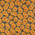Autumn Beauties - Sunflower Black Metallic Yardage