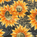 Autumn Beauties - Sunflower Black Metallic Yardage