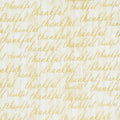 Autumn Beauties - Words Ivory Metallic Yardage Primary Image
