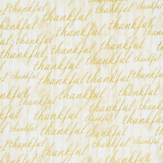Autumn Beauties - Words Ivory Metallic Yardage