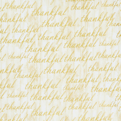 Autumn Beauties - Words Ivory Metallic Yardage