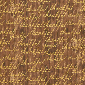 Autumn Beauties - Words Nutmeg Metallic Yardage