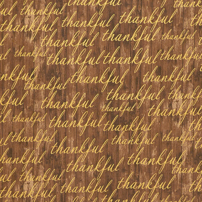 Autumn Beauties - Words Nutmeg Metallic Yardage