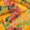 Autumn Bouquet - Leaves Packed Autumn Metallic Yardage