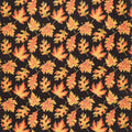 Autumn Elegance - Leaves Black Metallic Yardage