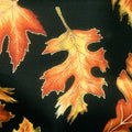 Autumn Elegance - Leaves Black Metallic Yardage