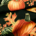 Autumn Elegance - Pumpkins Black Metallic Yardage
