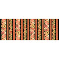 Autumn Leaves - Mums and Leaves 11" Stripe Black Metallic Yardage