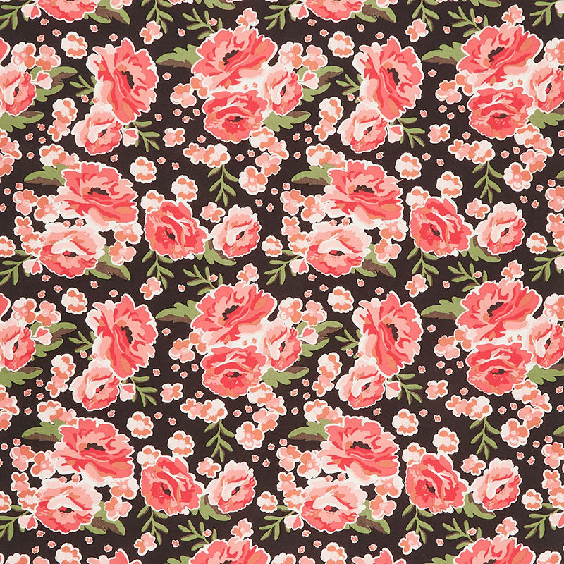 Ava Kate - Floral Black Red Yardage