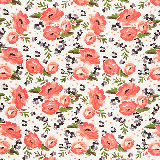 Ava Kate - Floral Cream Yardage