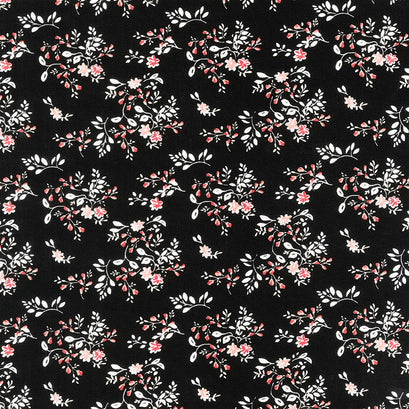 Ava Kate - Floral Vines Black Yardage