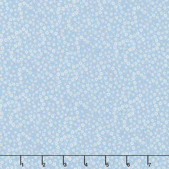 Azul - Dainty Daisies Soft Blue Yardage