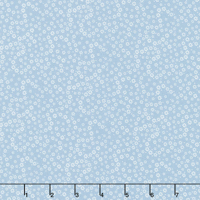 Azul - Dainty Daisies Soft Blue Yardage