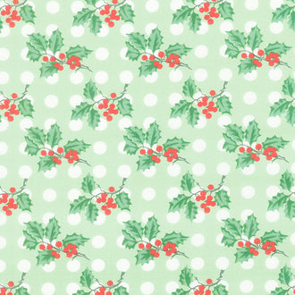 Holly Jolly - Holly Dot Mint Yardage