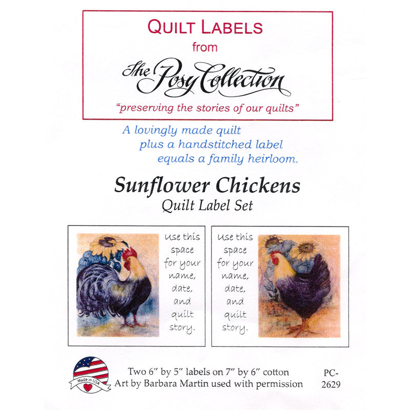 Sunflower Chickens Quilt Labels Alternative View #1