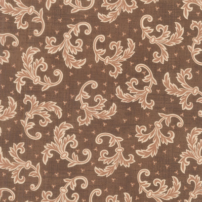 Dinah's Delight 1830-1850 - Lacework Dark Chocolate Yardage