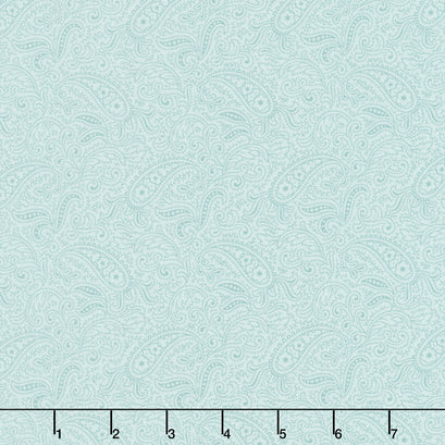 Collection for a Cause: Etchings - Patient Paisley Aqua Yardage