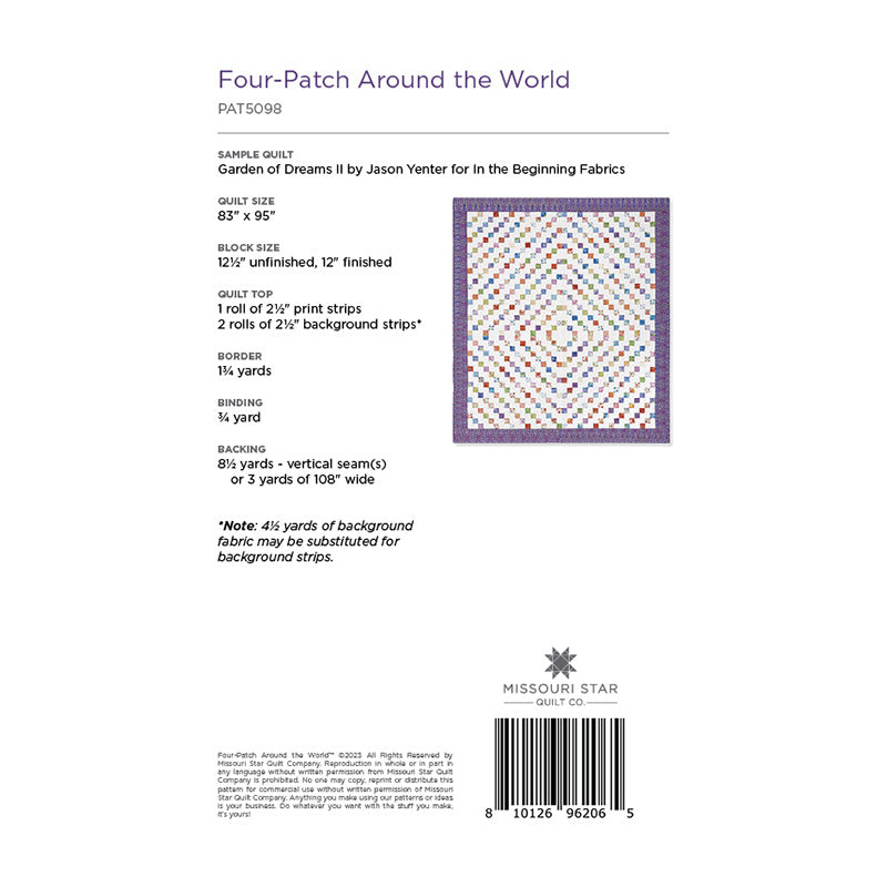 Four Patch Around the World Quilt Pattern by Missouri Star Alternative View #1