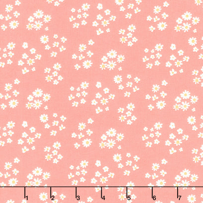 Hello Spring - Daisies Coral Yardage