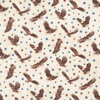 Stonehenge - Stars and Stripes - Soaring Eagles Cream Multi Yardage
