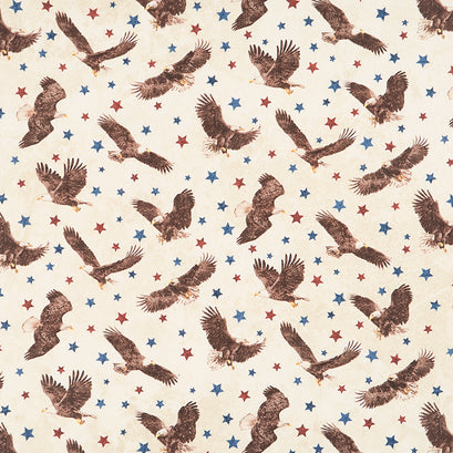 Stonehenge - Stars and Stripes - Soaring Eagles Cream Multi Yardage