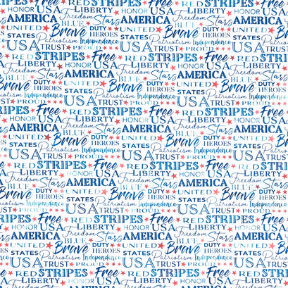 Patriot - Inspiration Word White Multi Yardage