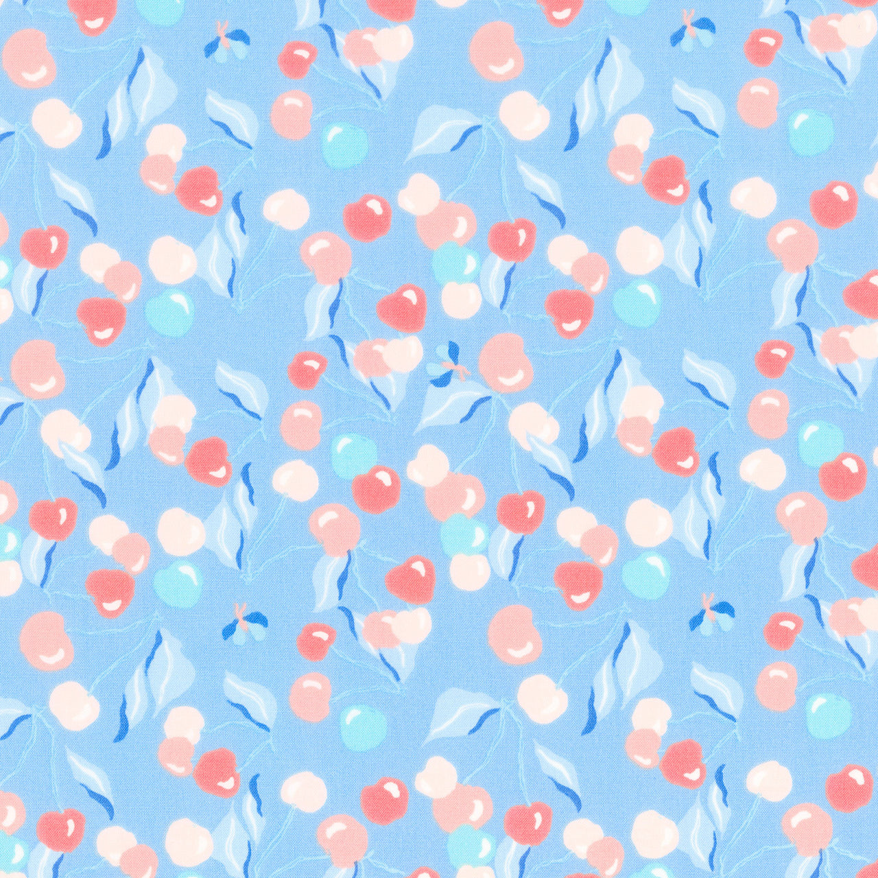 Summersault - Cherry Picking Cornflower Yardage Primary Image