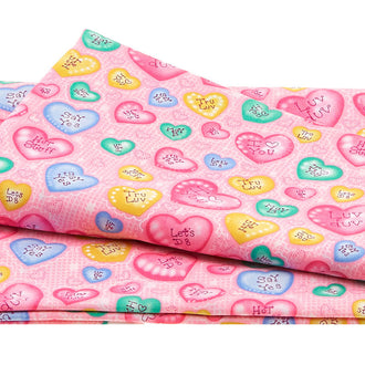 Color My Valentine - Candy Hearts Pink 2 Yard Cut