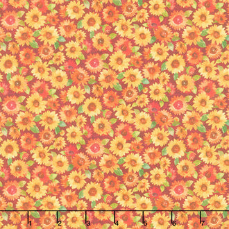 Pumpkin Farm - Mini Sunflowers Wine Yardage