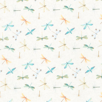Water Lilies - Dragonly Toss Cream Yardage