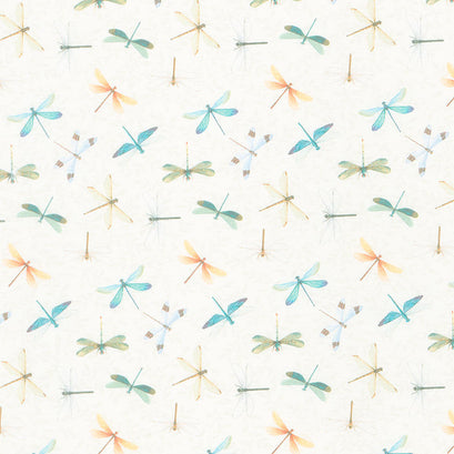 Water Lilies - Dragonly Toss Cream Yardage