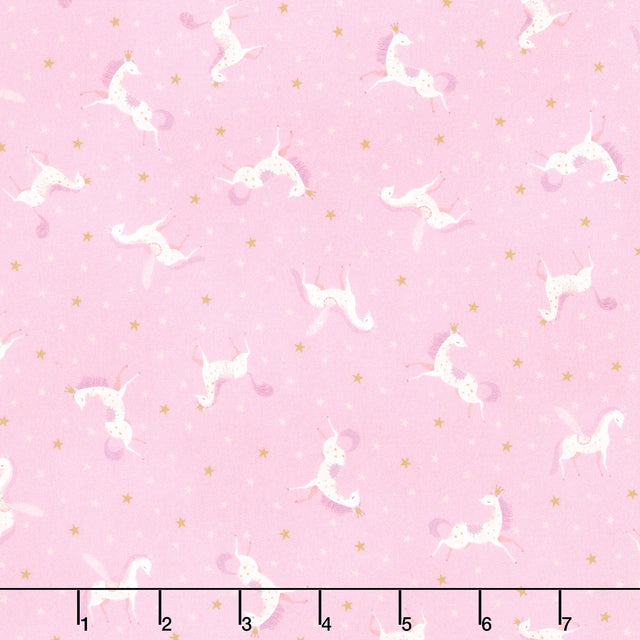 Unicorn Meadow - Unicorns Pink Yardage Primary Image